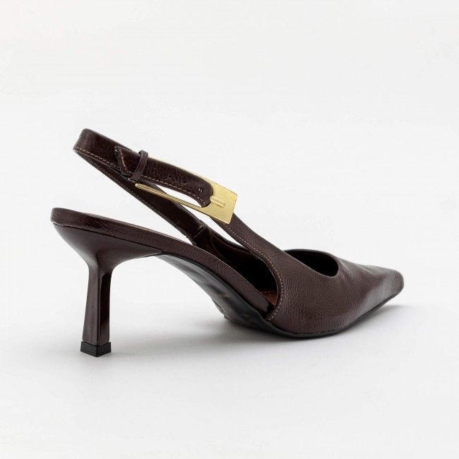 Chanel com Fivela e Salto Geométrico Café Chanel com Fivela e Salto Geométrico Café