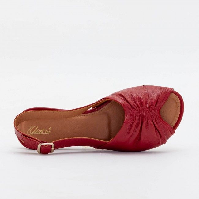 Rasteira Confortável em Couro Vermelha Rasteira Confortável em Couro Vermelha