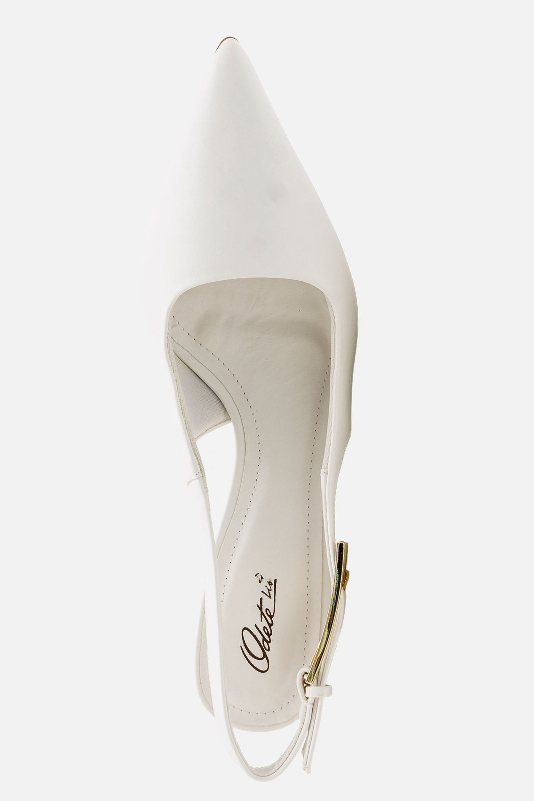 Slingback com Fivela e Salto Geométrico Branco Slingback com Fivela e Salto Geométrico Branco