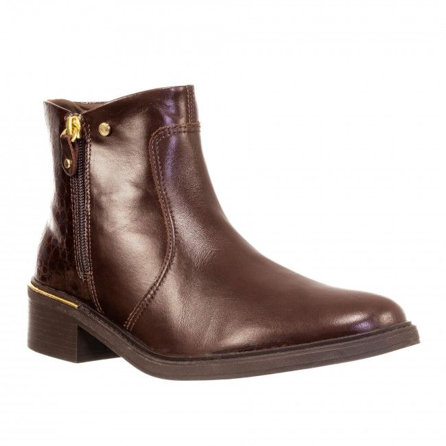 Bota Cano Curto com Zíper Lateral Confortflex Café