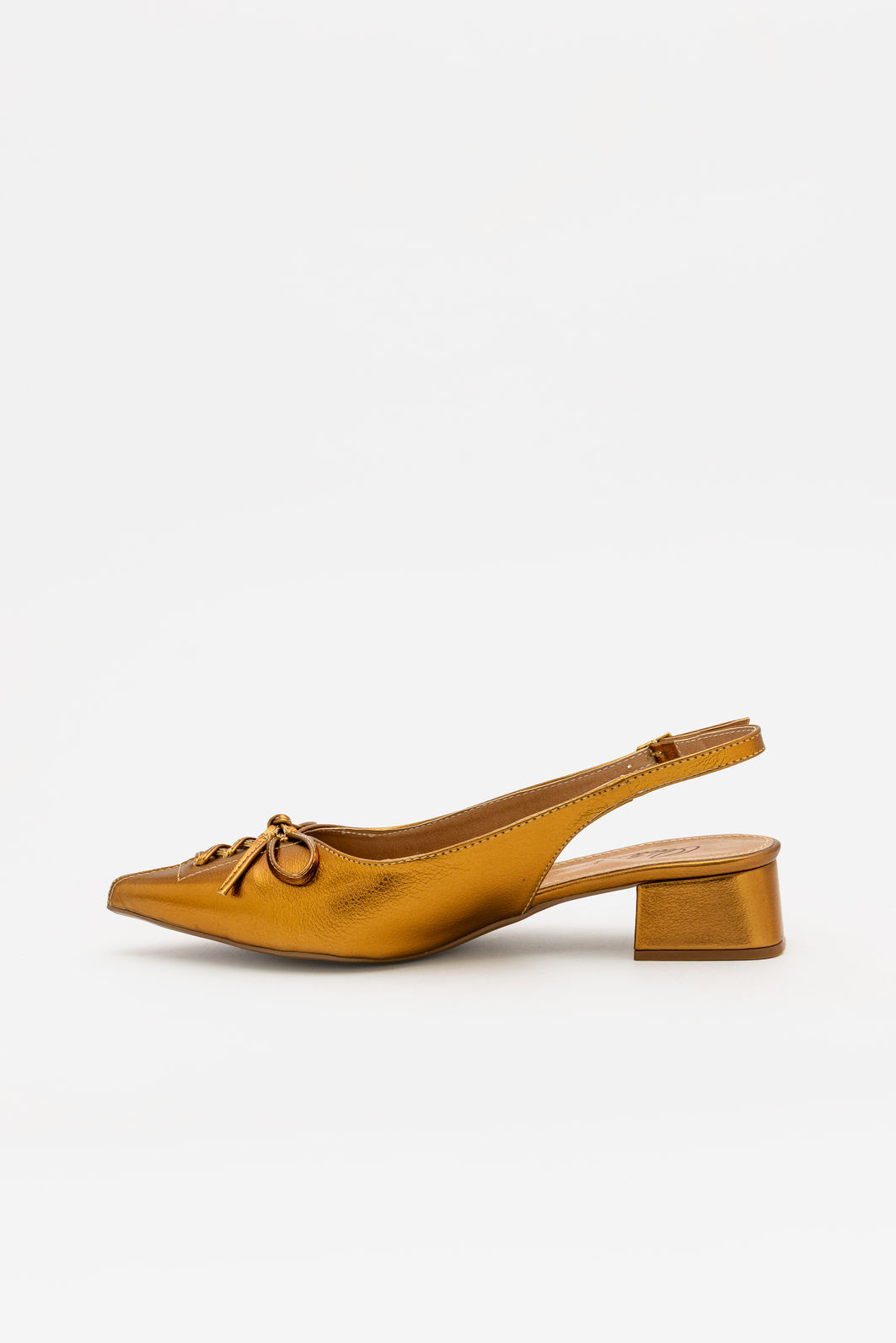 Chanel com Salto Baixo Bronze Chanel com Salto Baixo Bronze