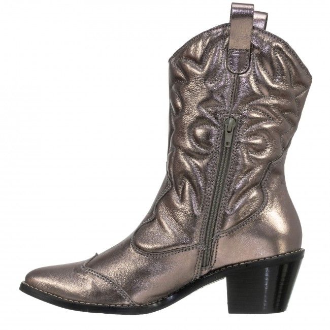 Bota Western Bordada Cano Longo Chumbo