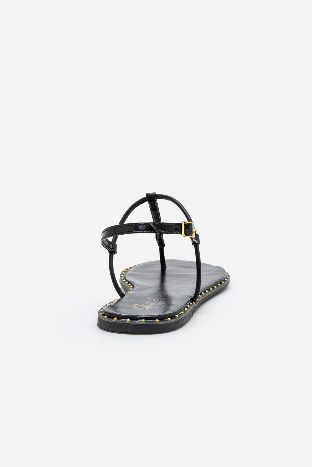 Rasteira Minimalista com Vira e Rebites Preta Rasteira Minimalista com Vira e Rebites Preta