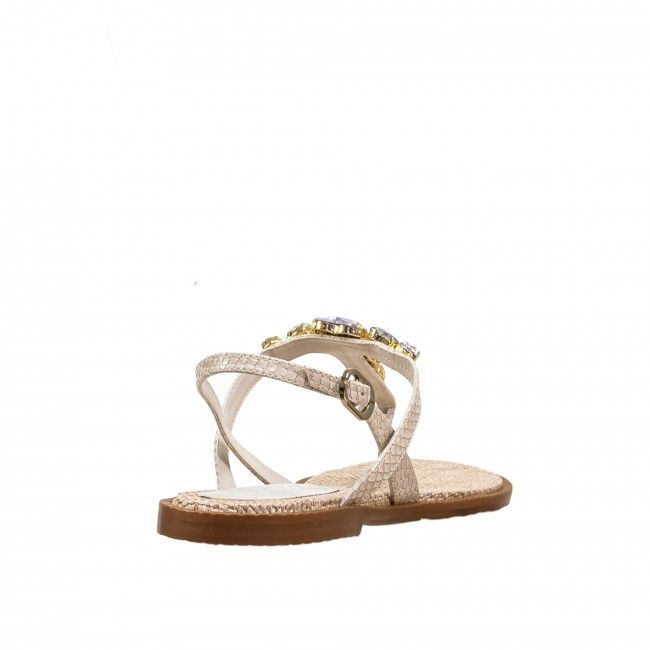 Rasteira Coração em Pedraria Off White