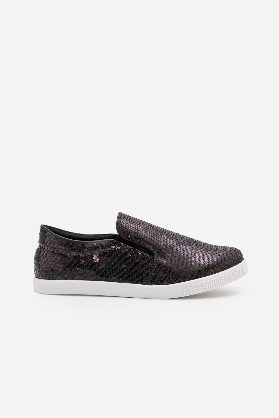 Tênis Slip On com Paetê Preto Tênis Slip On com Paetê Preto