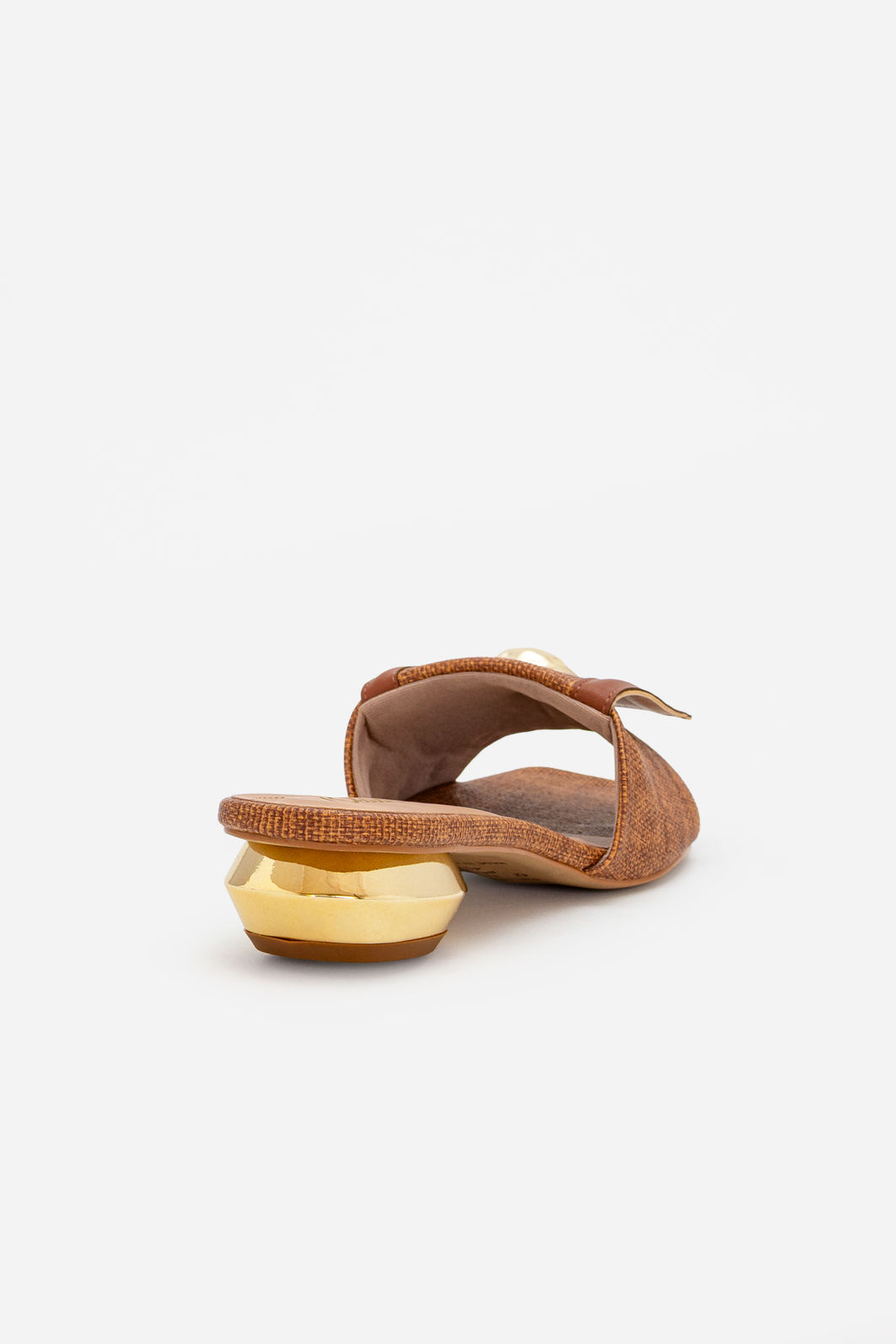 Mule com Pala e Salto Cromado Caramelo Mule com Pala e Salto Cromado Caramelo
