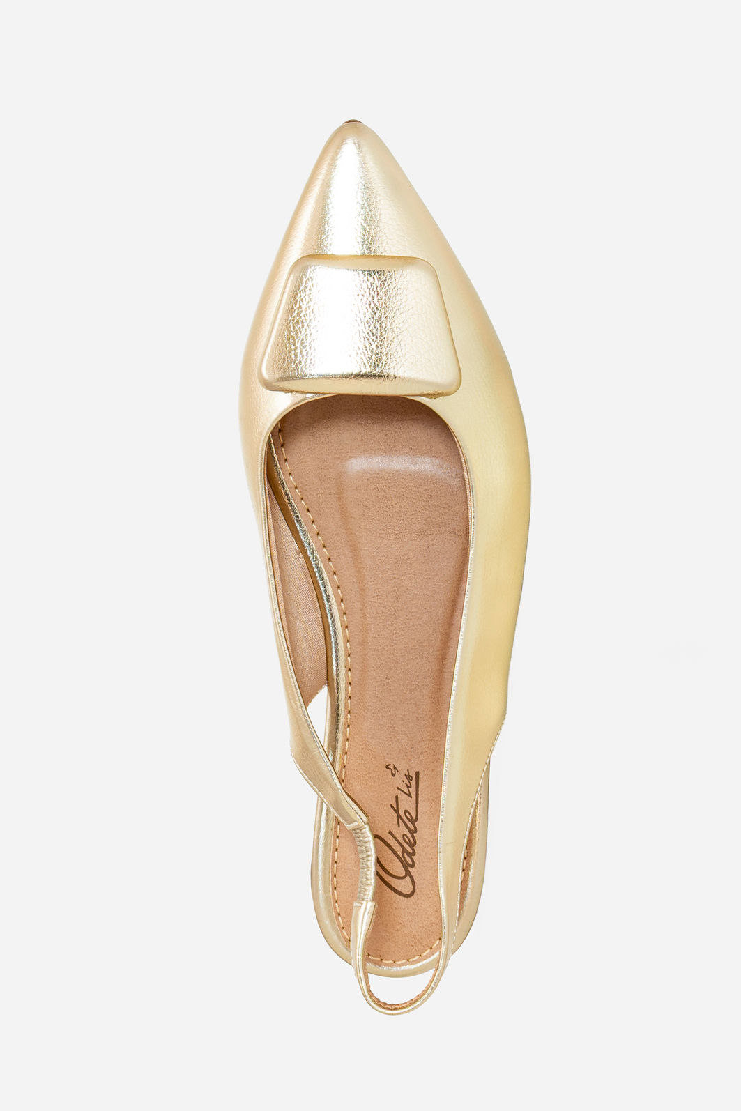 Slingback com Enfeite Rasteiro Champagne Slingback com Enfeite Rasteiro Champagne