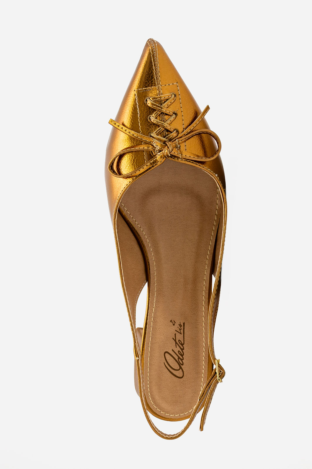 Chanel com Salto Baixo Bronze Chanel com Salto Baixo Bronze