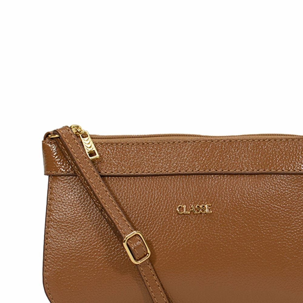 Bolsa Transversal em Couro Amêndoa Bolsa Transversal em Couro Amêndoa