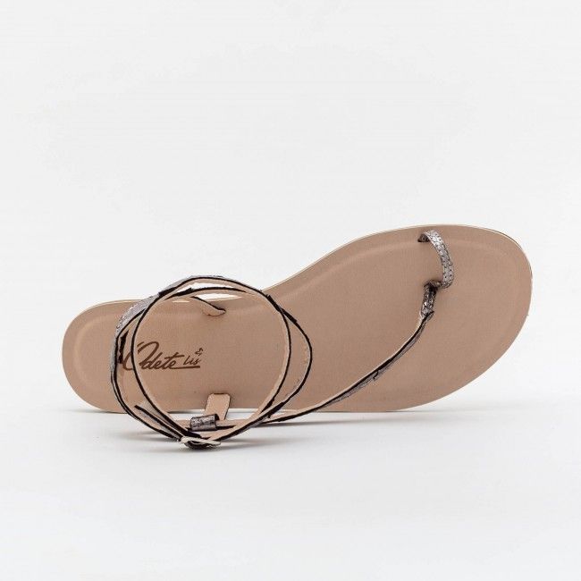 Rasteira Cobra com Tornozeleira Prata Velho