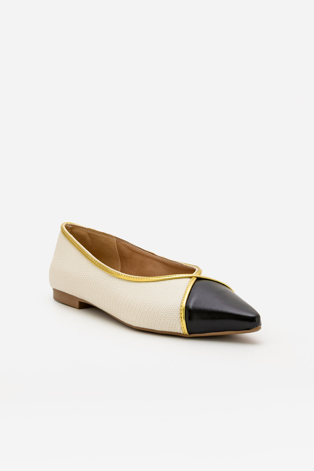 Sapatilha Elegante Bico Fino Off White Sapatilha Elegante Bico Fino Off White