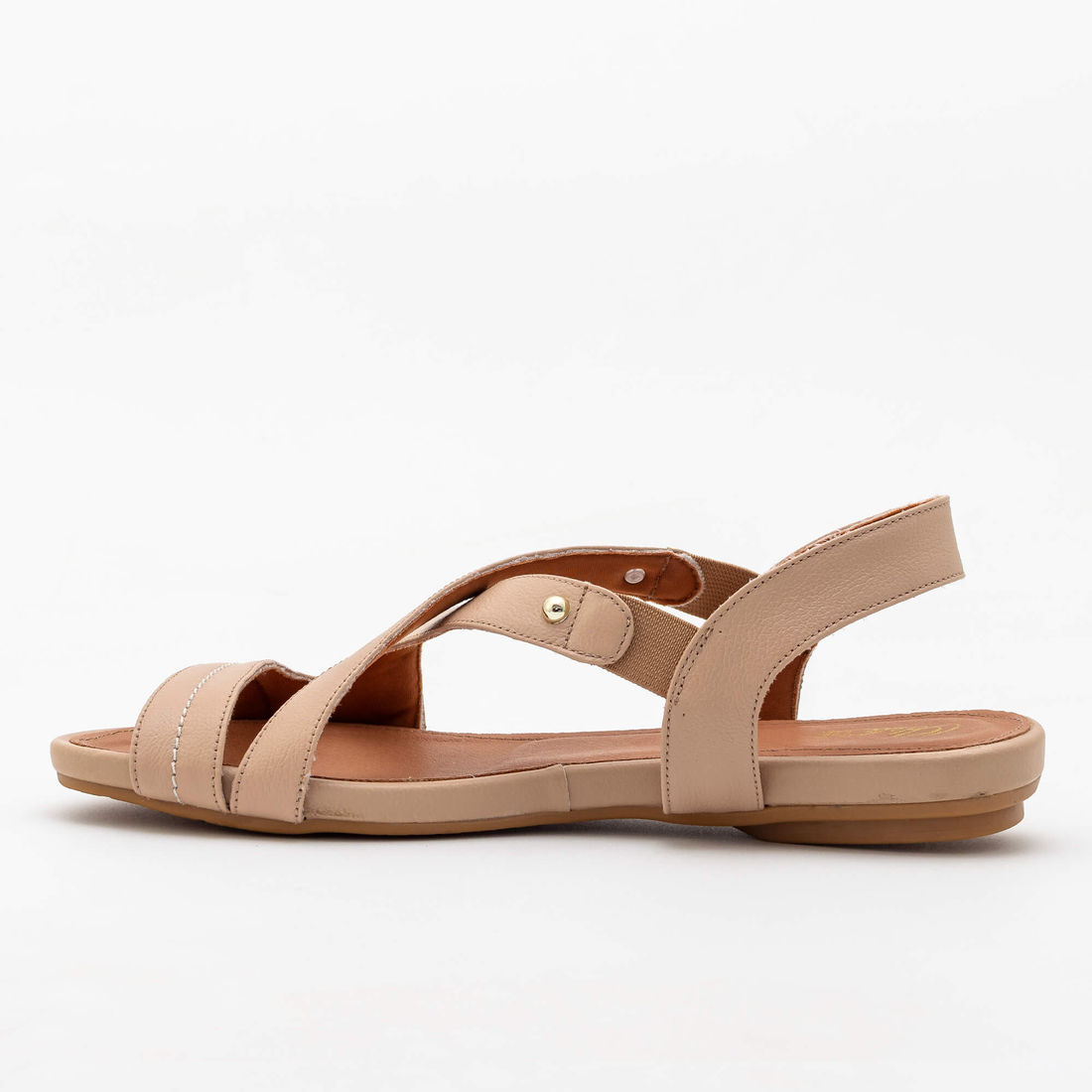 Rasteira Confortável em Couro Rose