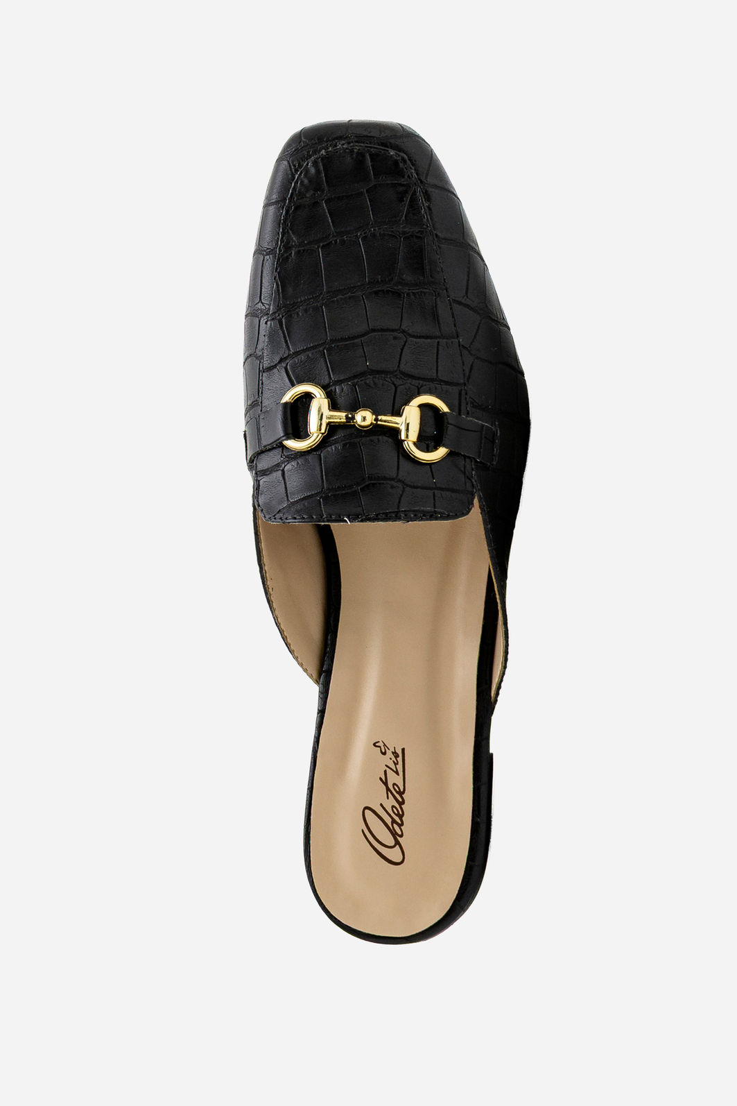 Mule em Croco com Horsebit Preta Mule em Croco com Horsebit Preta