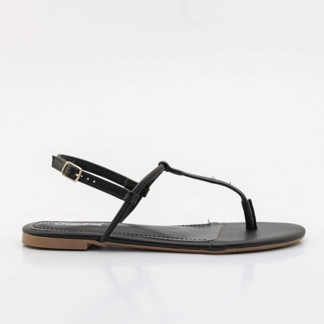 Rasteira Básica Tiras Minimalistas Preto