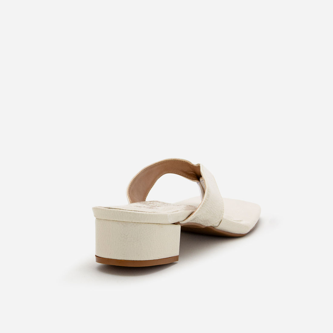 Mule De Dedo com Salto Bloco Baixo Off White Mule De Dedo com Salto Bloco Baixo Off White