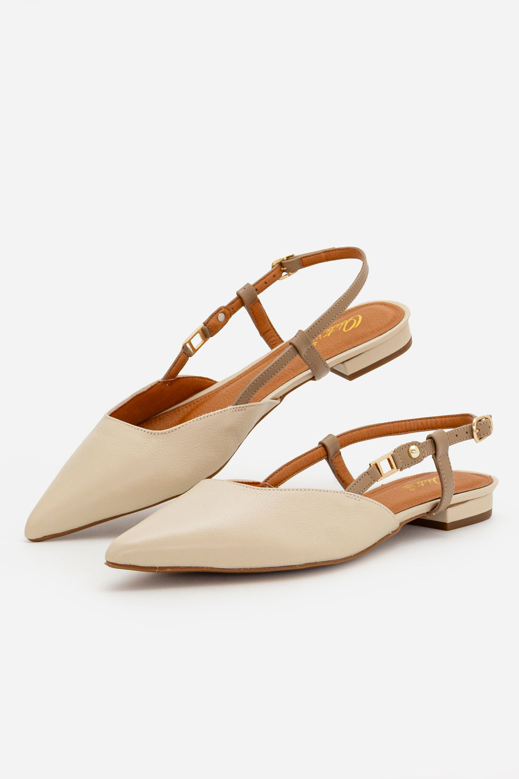 Slingback Elegante em Couro Off White Slingback Elegante em Couro Off White