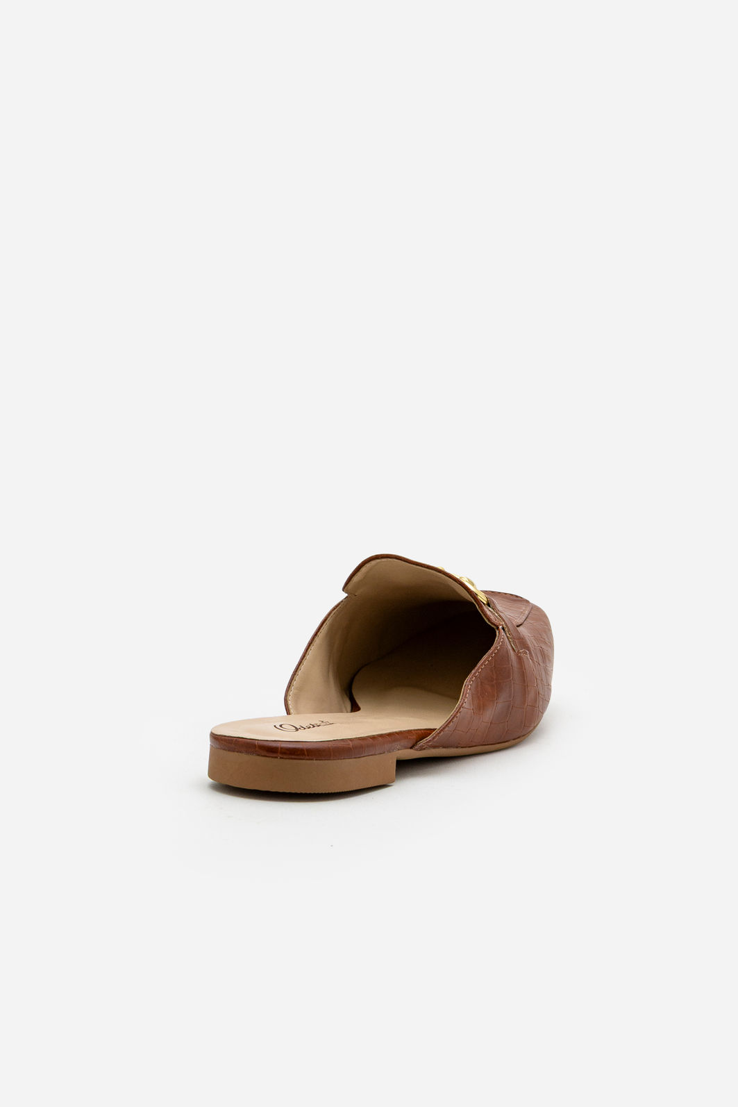 Mule em Croco com Horsebit Marrom Mule em Croco com Horsebit Marrom
