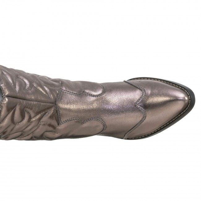 Bota Western Bordada Cano Longo Chumbo