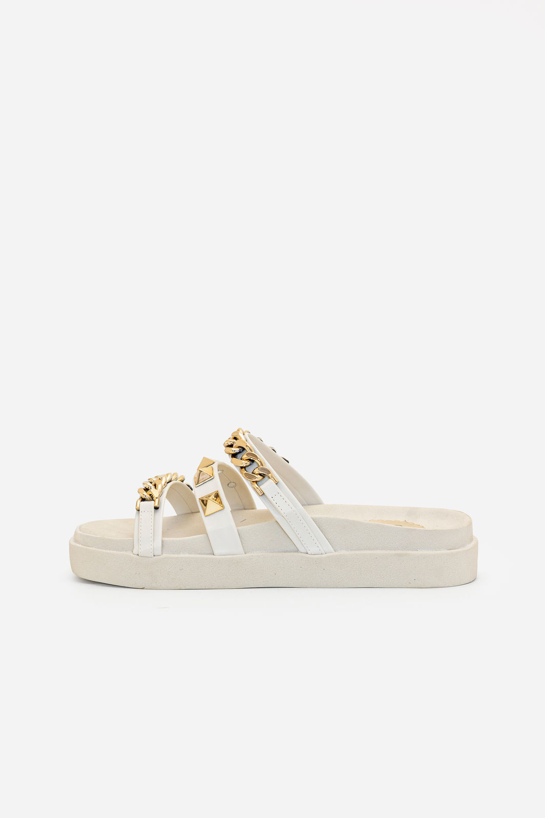 Papete com Metais e Solado Alto Off White Papete com Metais e Solado Alto Off White