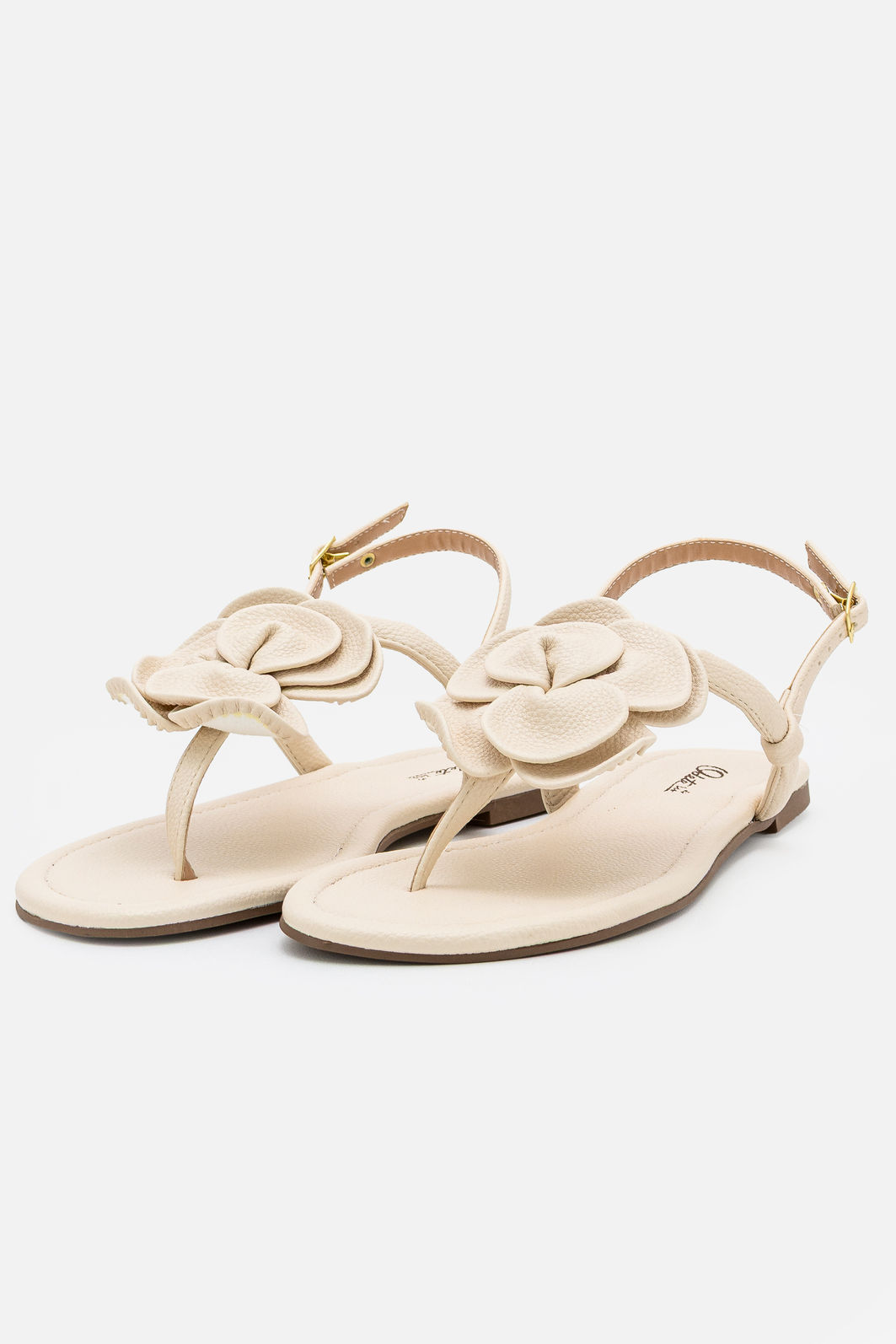 Rasteira com Flor Off White