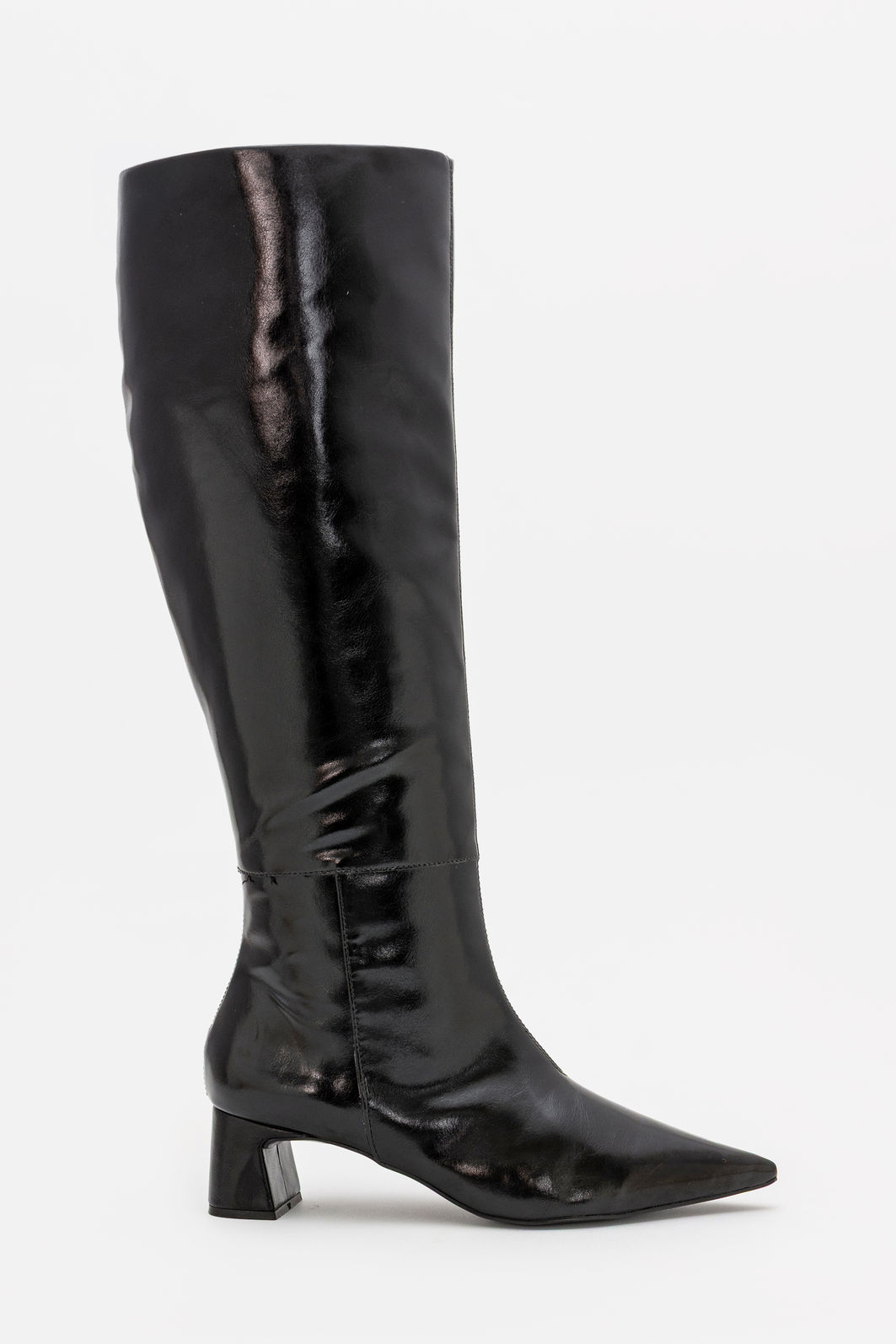 Bota Cano Longo com Capa e Salto Bloco Preta Bota Cano Longo com Capa e Salto Bloco Preta