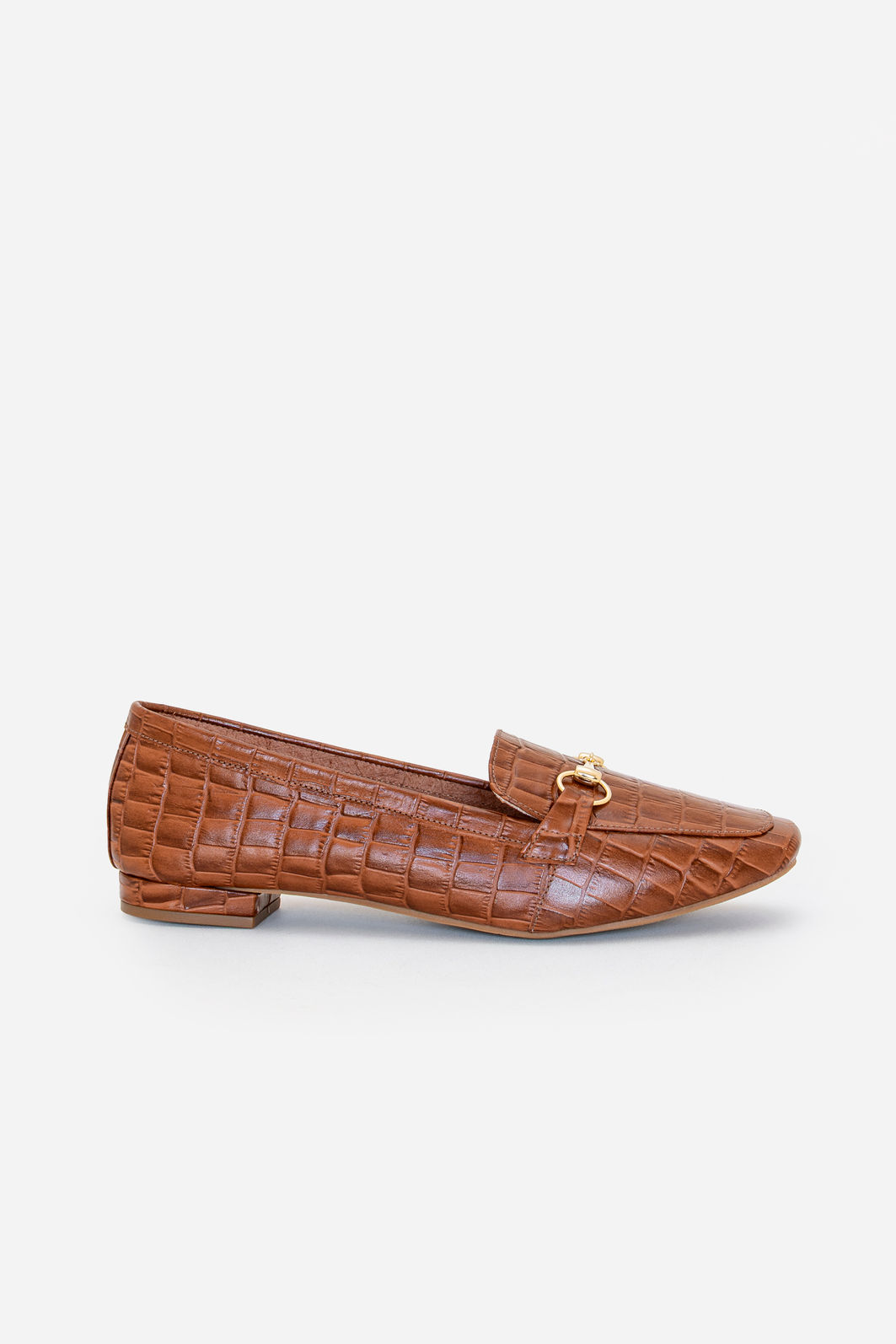 Mocassim em Couro Croco Tostado Mocassim em Couro Croco Tostado
