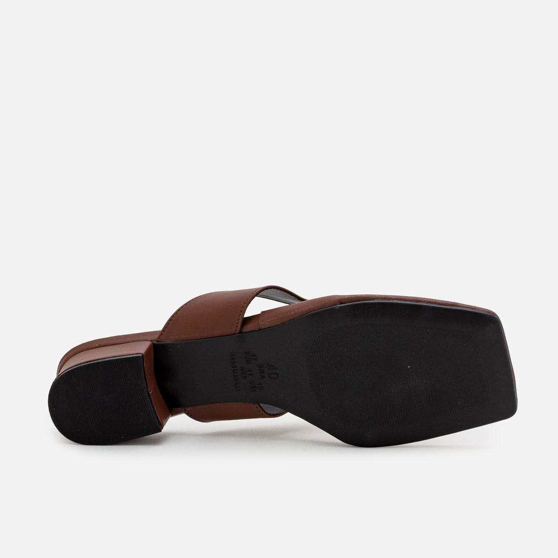 Mule De Dedo com Salto Bloco Baixo Marrom Mule De Dedo com Salto Bloco Baixo Marrom