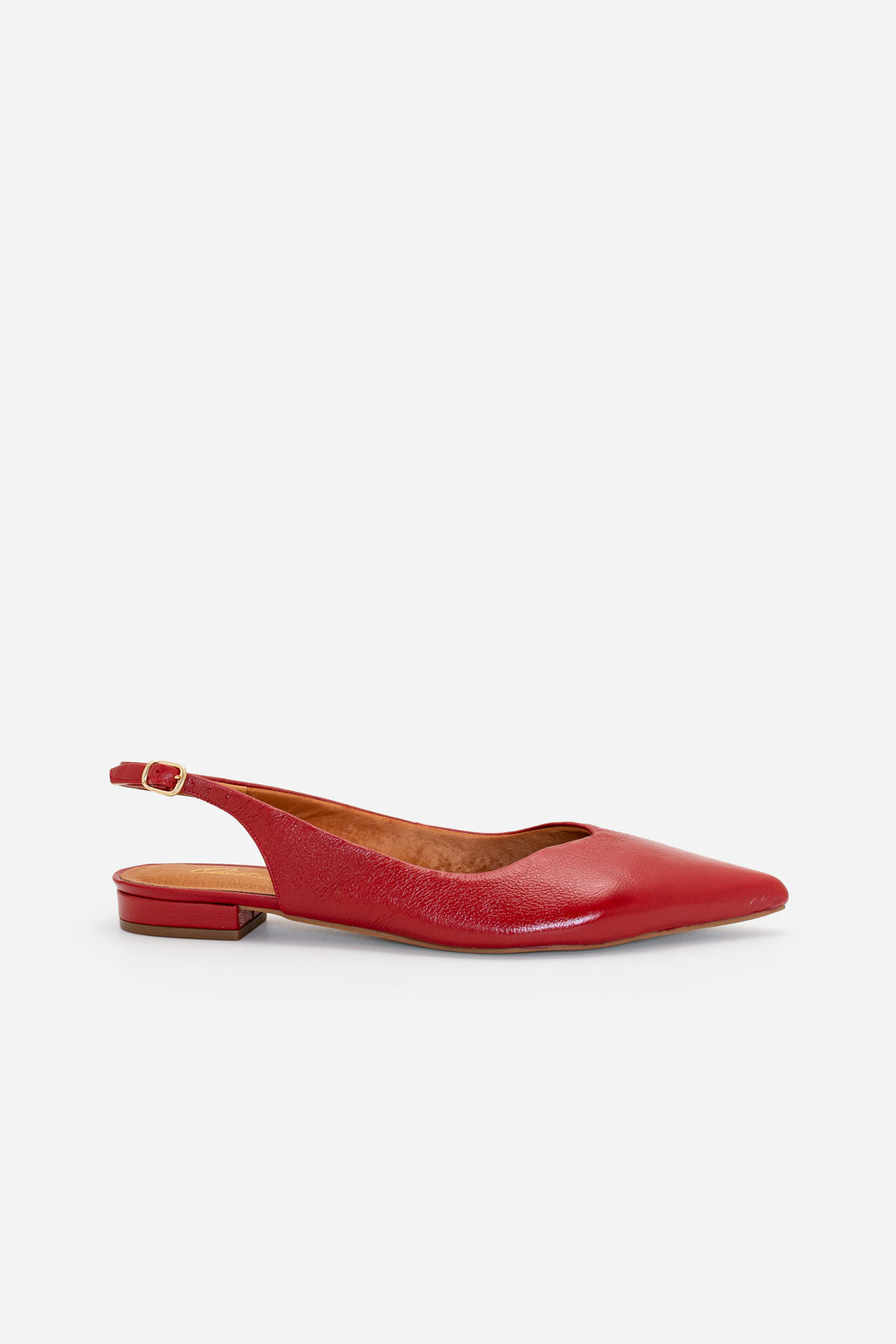 Slingback em Couro Vermelho Slingback em Couro Vermelho
