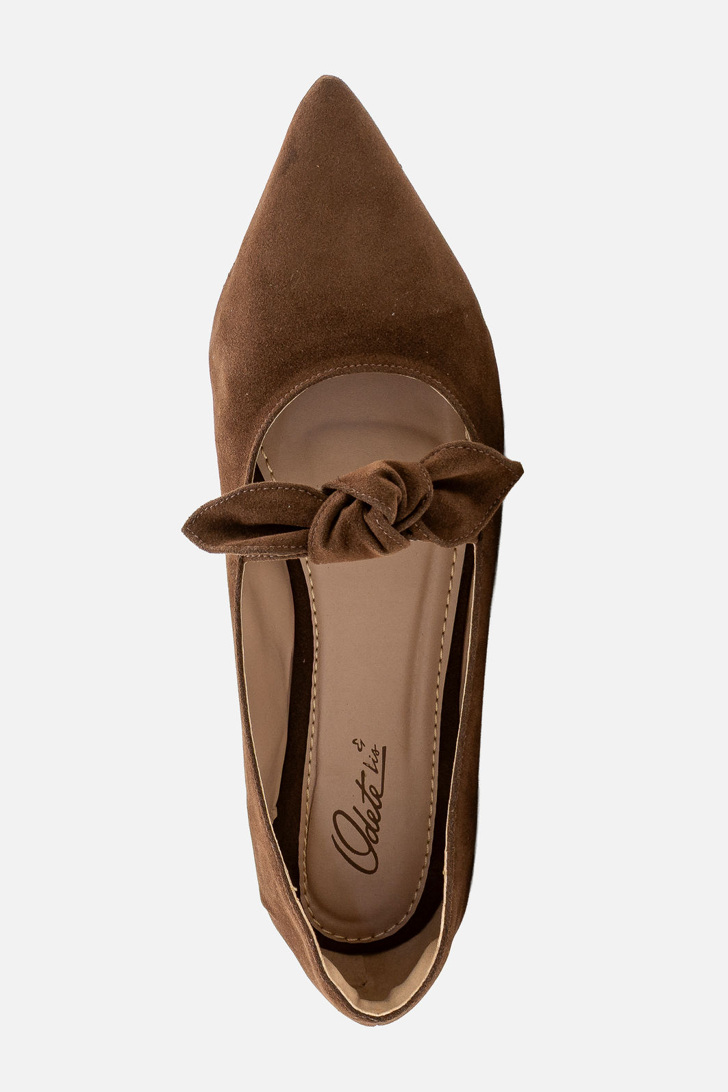 Sapatilha em Camurça com Laço Delicada Tostado Sapatilha em Camurça com Laço Delicada Tostado