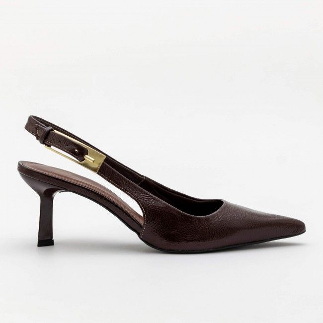 Chanel com Fivela e Salto Geométrico Café Chanel com Fivela e Salto Geométrico Café