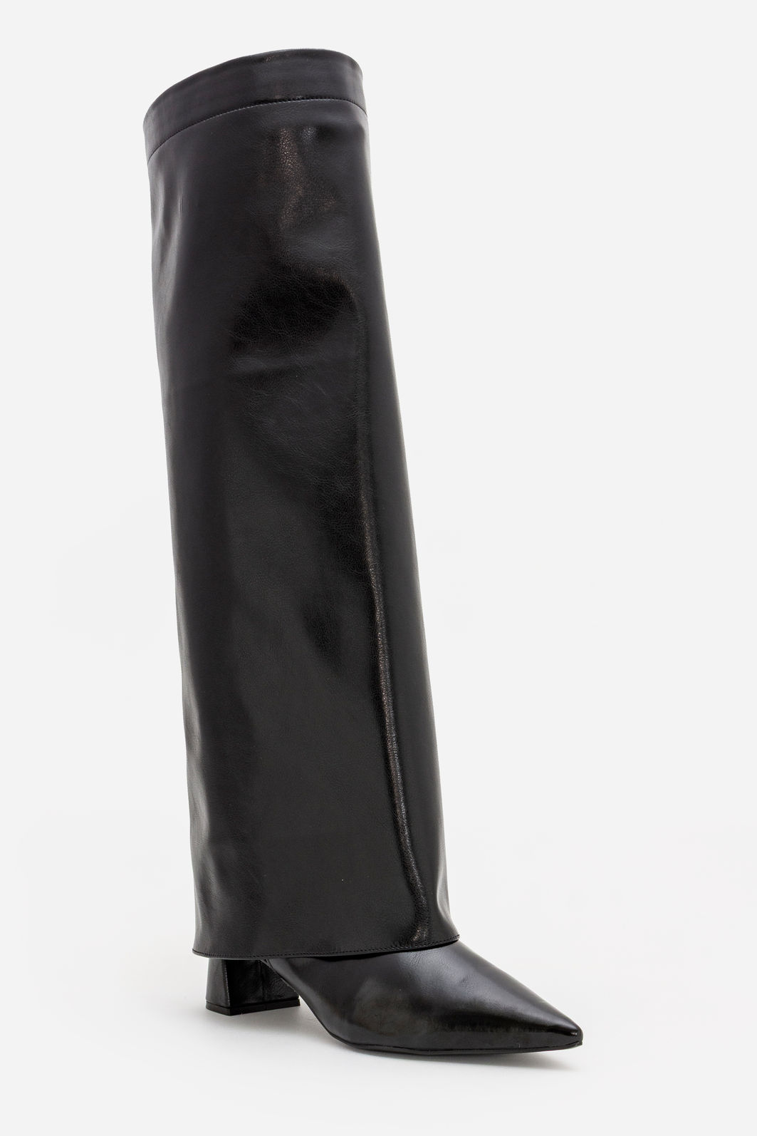 Bota Cano Longo com Capa e Salto Bloco Preta Bota Cano Longo com Capa e Salto Bloco Preta