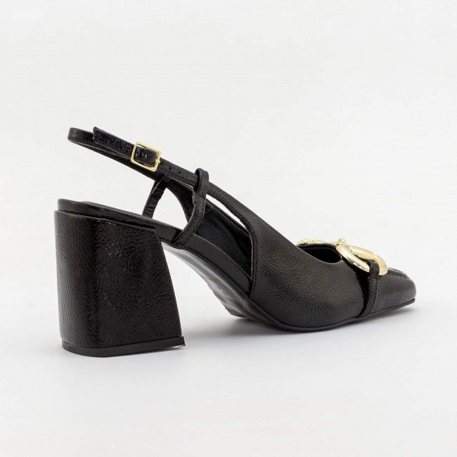 Slingback Estilosíssimo com Salto Bloco Preto Slingback Estilosíssimo com Salto Bloco Preto