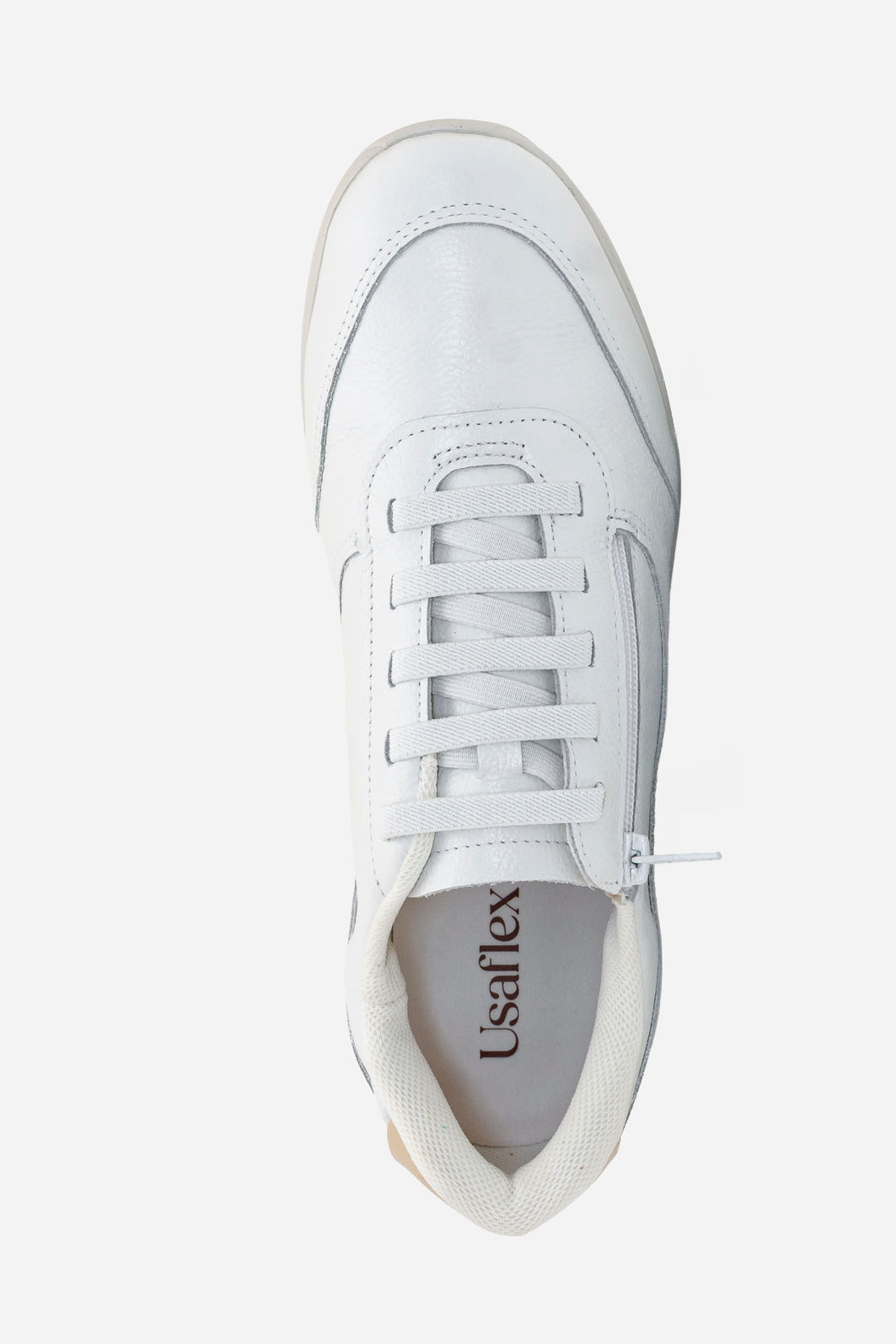 Tênis em Couro Usaflex Branco Tênis em Couro Usaflex Branco
