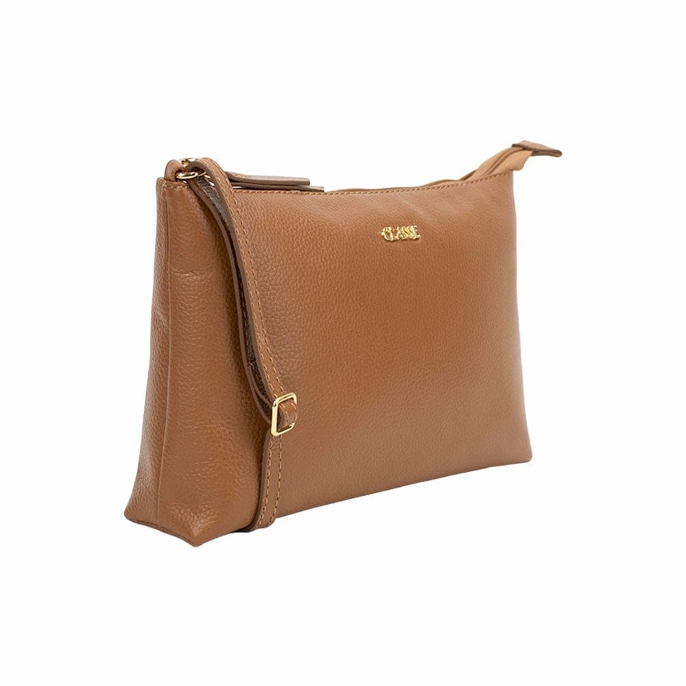 Bolsa Transversal em Couro Amêndoa Bolsa Transversal em Couro Amêndoa