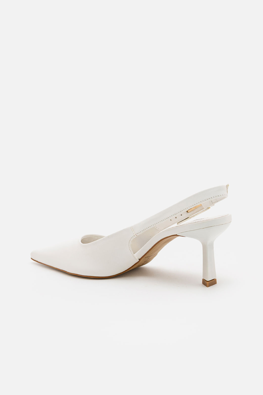 Slingback com Fivela e Salto Geométrico Branco Slingback com Fivela e Salto Geométrico Branco