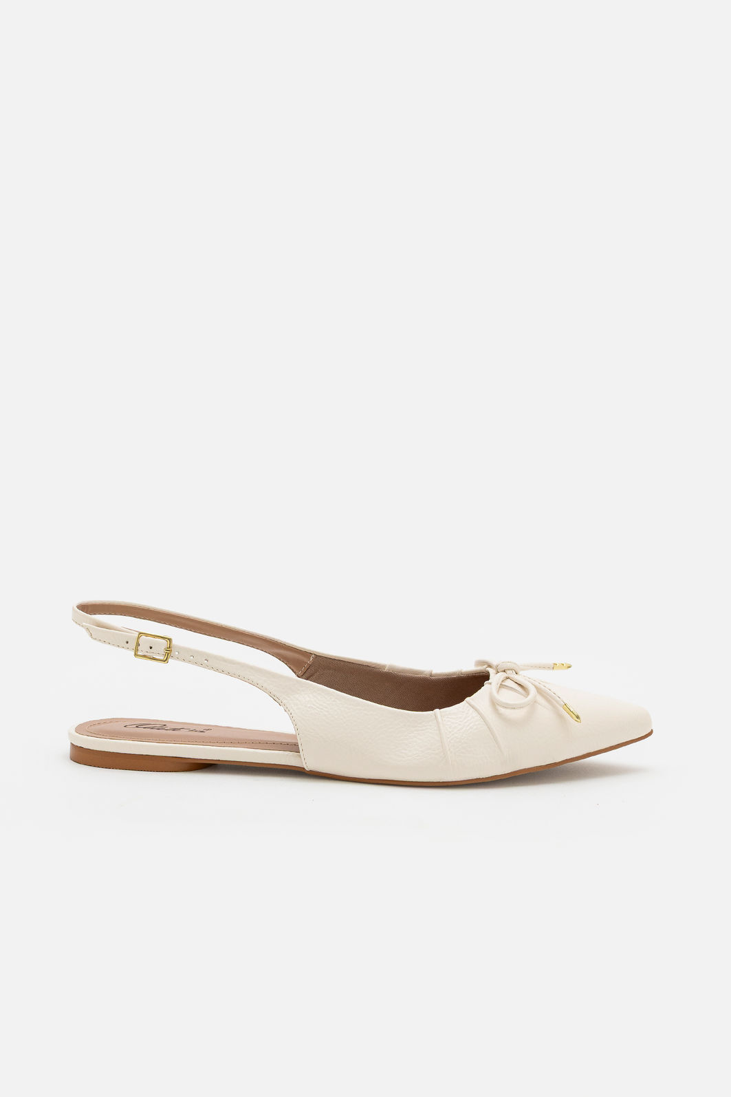 Slingback em Verniz Delicado Off White Slingback em Verniz Delicado Off White
