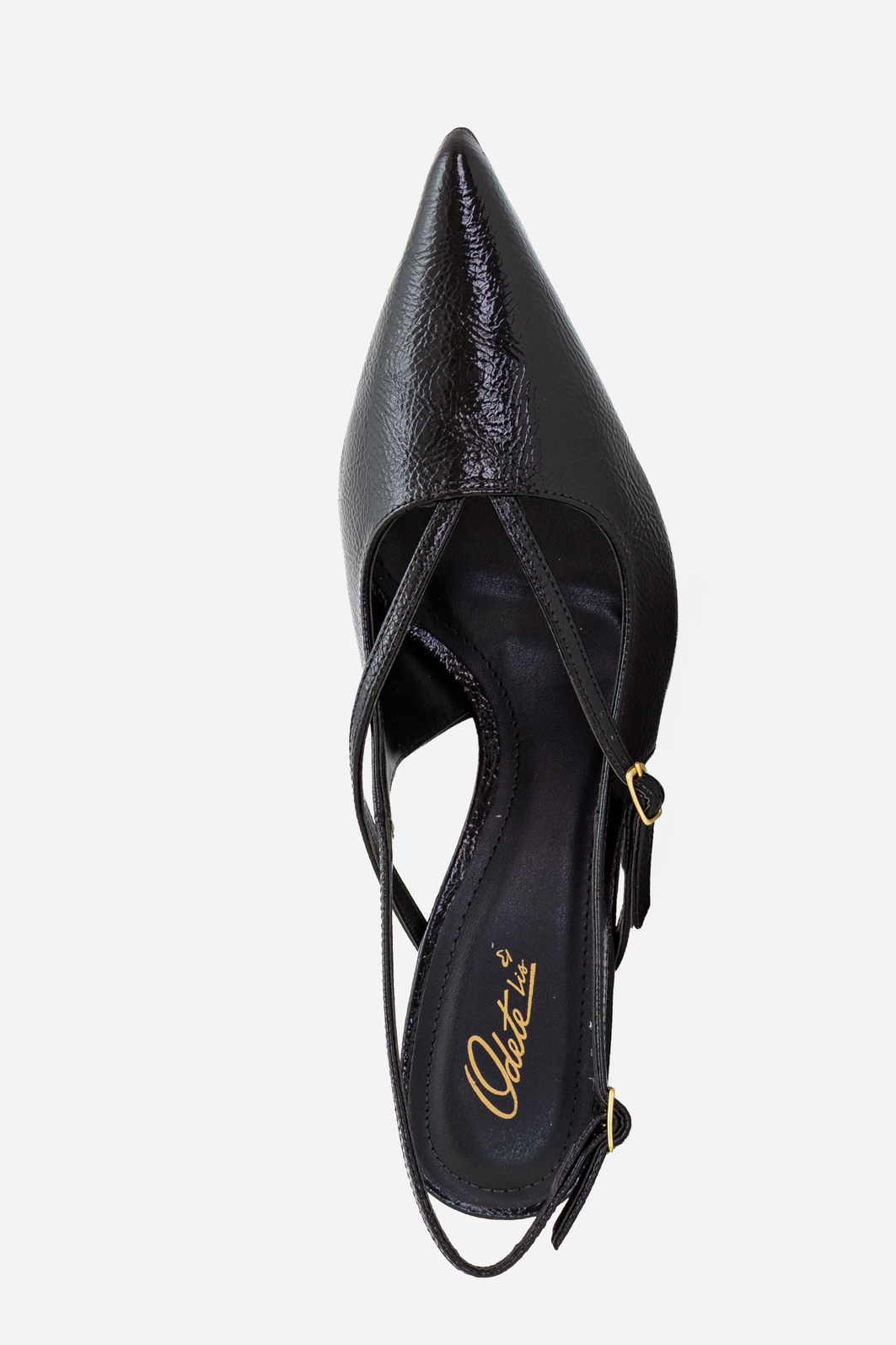 Slingback com Salto Geométrico Preto Slingback com Salto Geométrico Preto