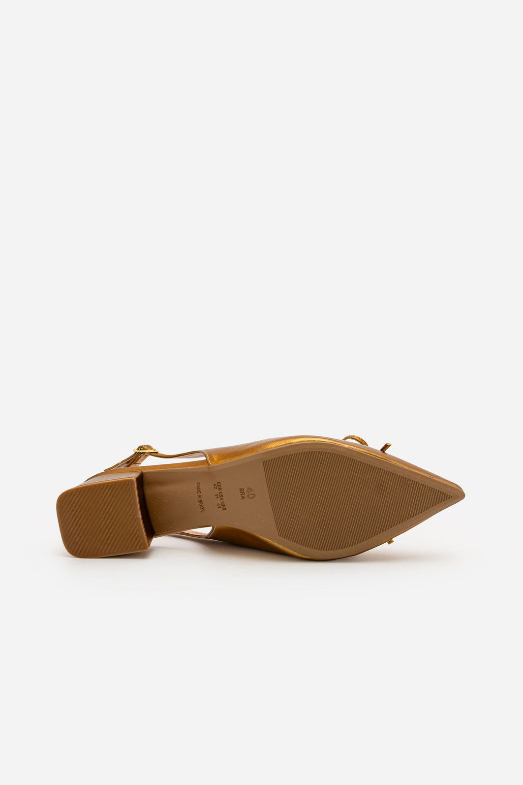 Chanel com Salto Baixo Bronze Chanel com Salto Baixo Bronze