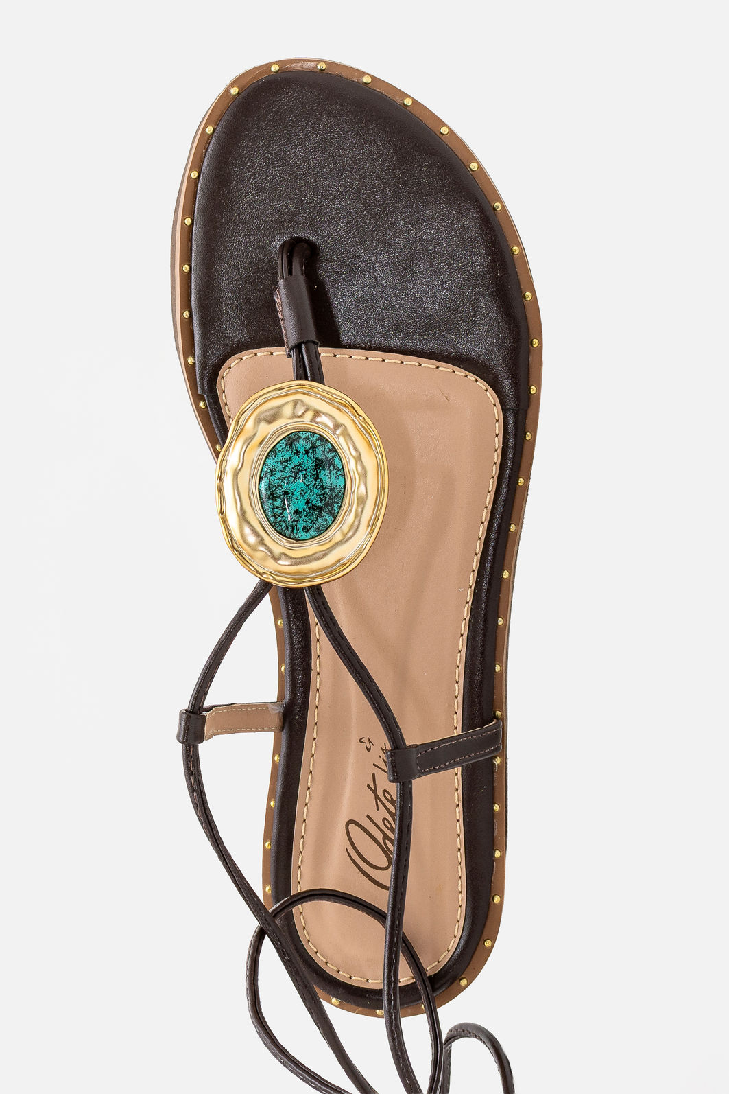 Rasteira com Pedra Azul e Amarração Café Rasteira com Pedra Azul e Amarração Café