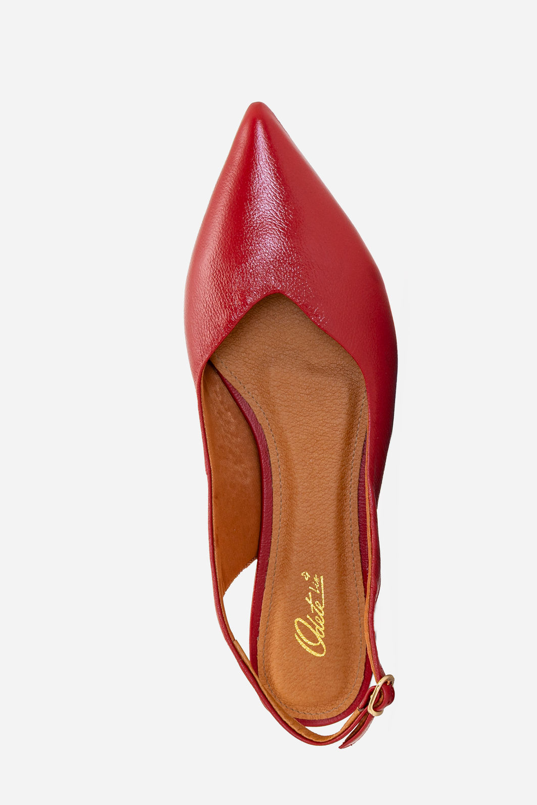 Slingback em Couro Vermelho Slingback em Couro Vermelho