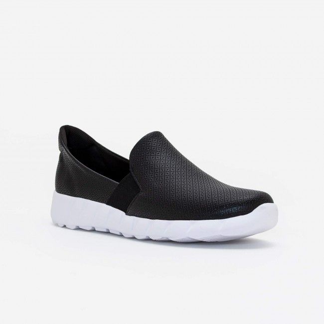 Tênis Slip On Comfort em Material Texturizado Preto