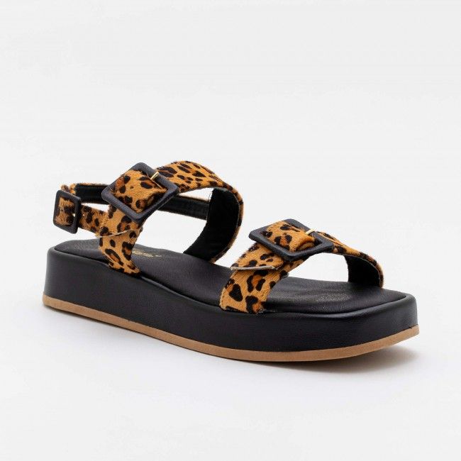Sandália Flatform com Fivelas Ajustáveis Onça