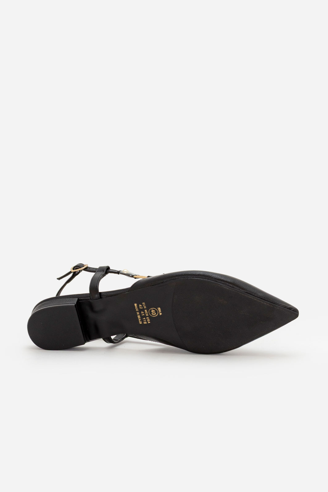Slingback Elegante em Couro Preto Slingback Elegante em Couro Preto