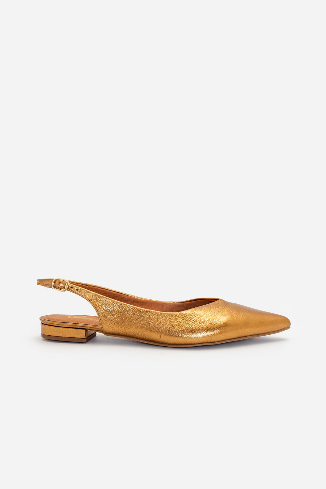 Slingback em Couro Bronze Slingback em Couro Bronze