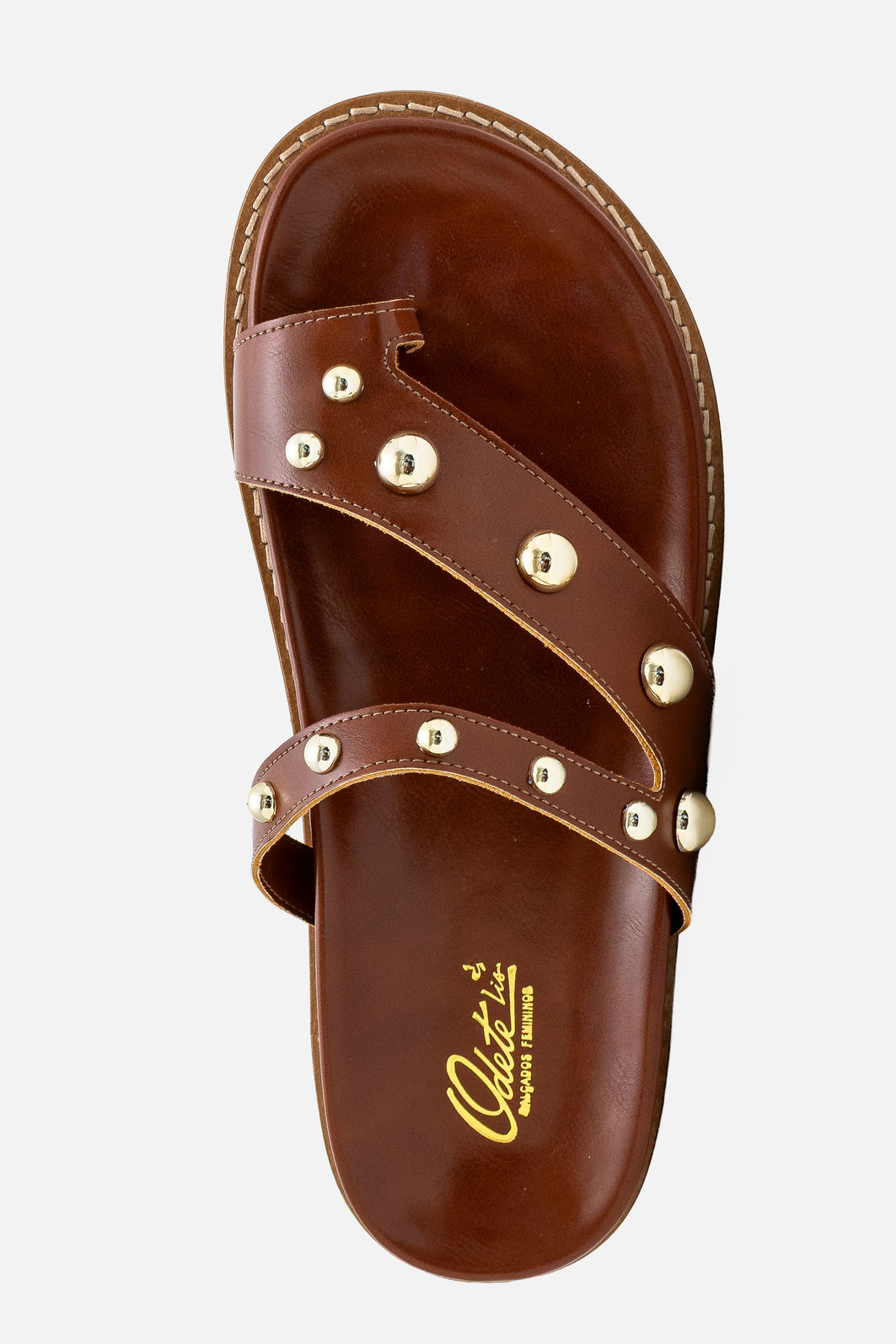 Papete com Dedão e Enfeites Metálicos Tostado Papete com Dedão e Enfeites Metálicos Tostado