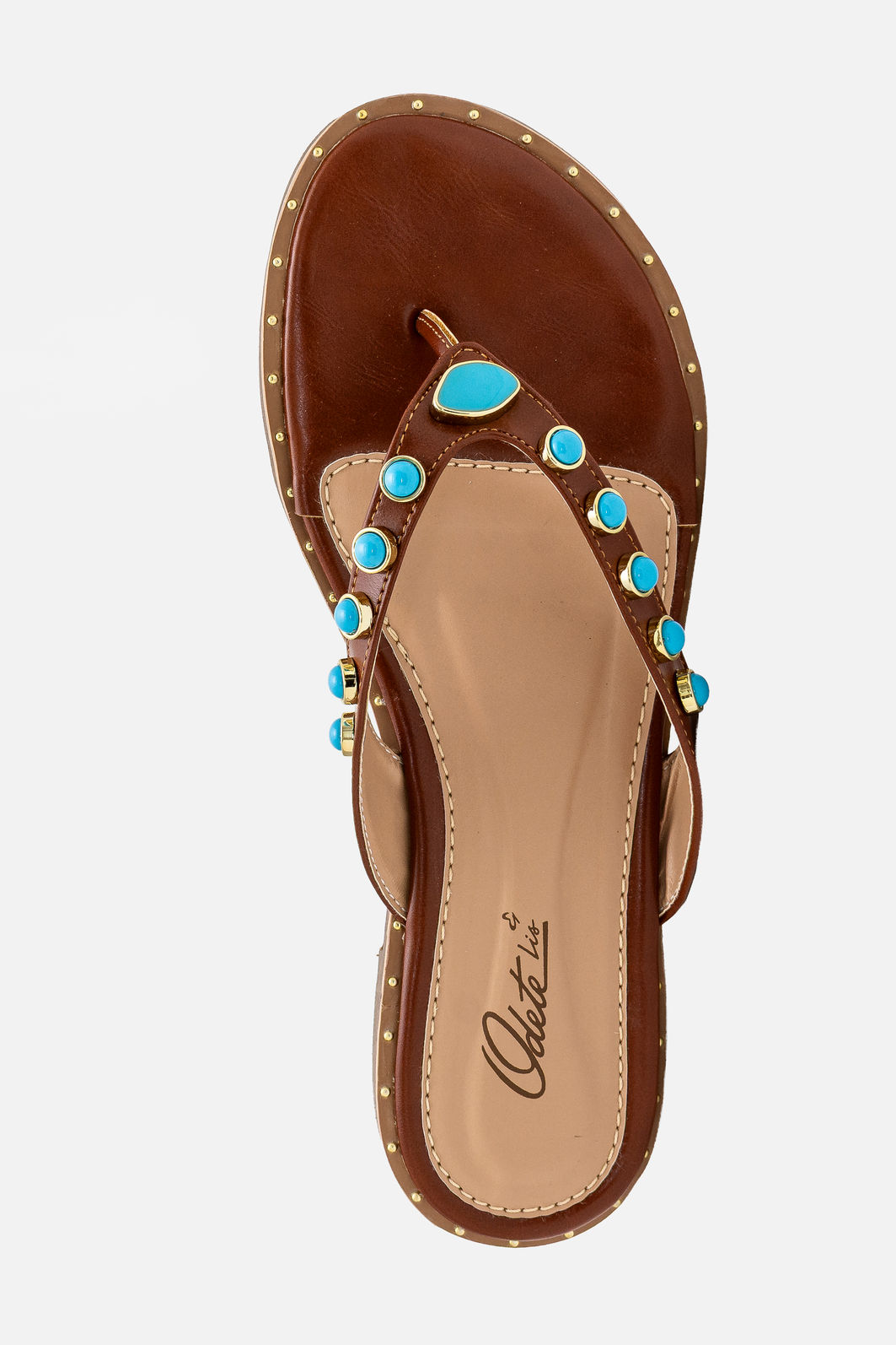 Rasteira de Dedo com Enfeites Tostado Rasteira de Dedo com Enfeites Tostado