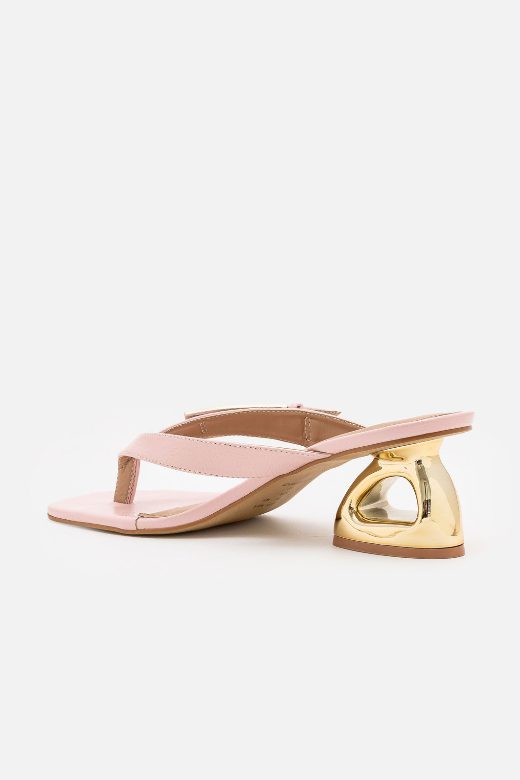 Mule Verniz com Salto Cromado Rose Mule Verniz com Salto Cromado Rose