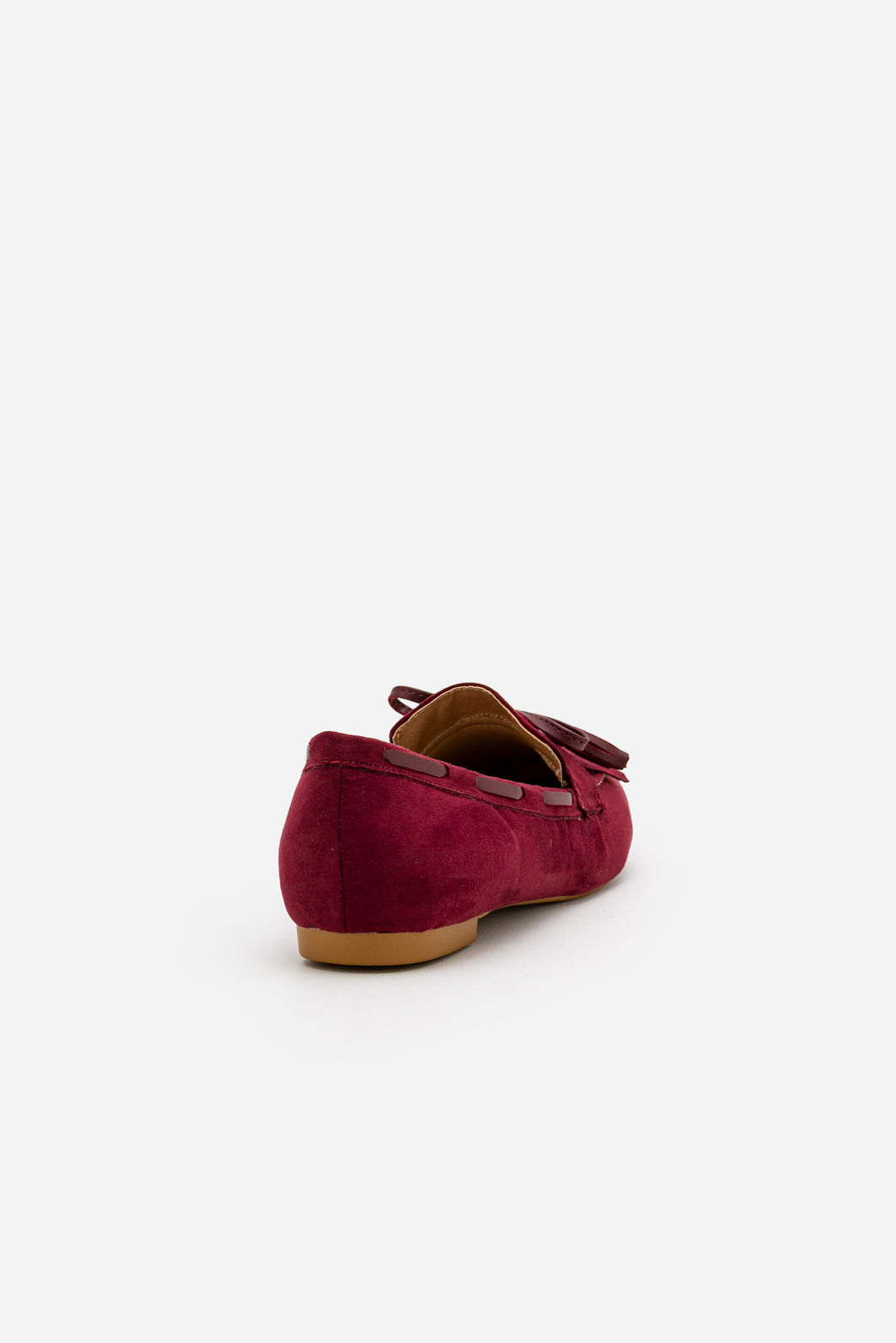 Mocassim em Camurça com Franja Bordo