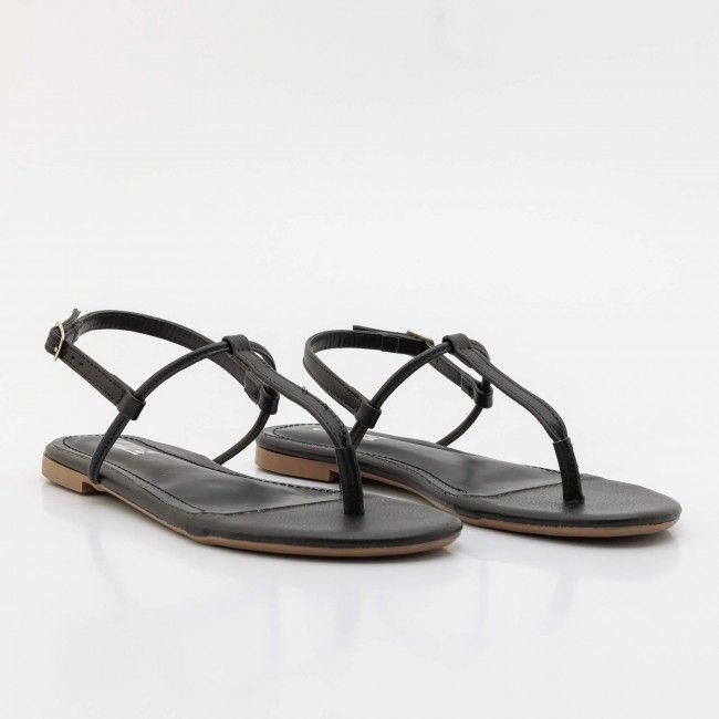 Rasteira Básica Tiras Minimalistas Preto