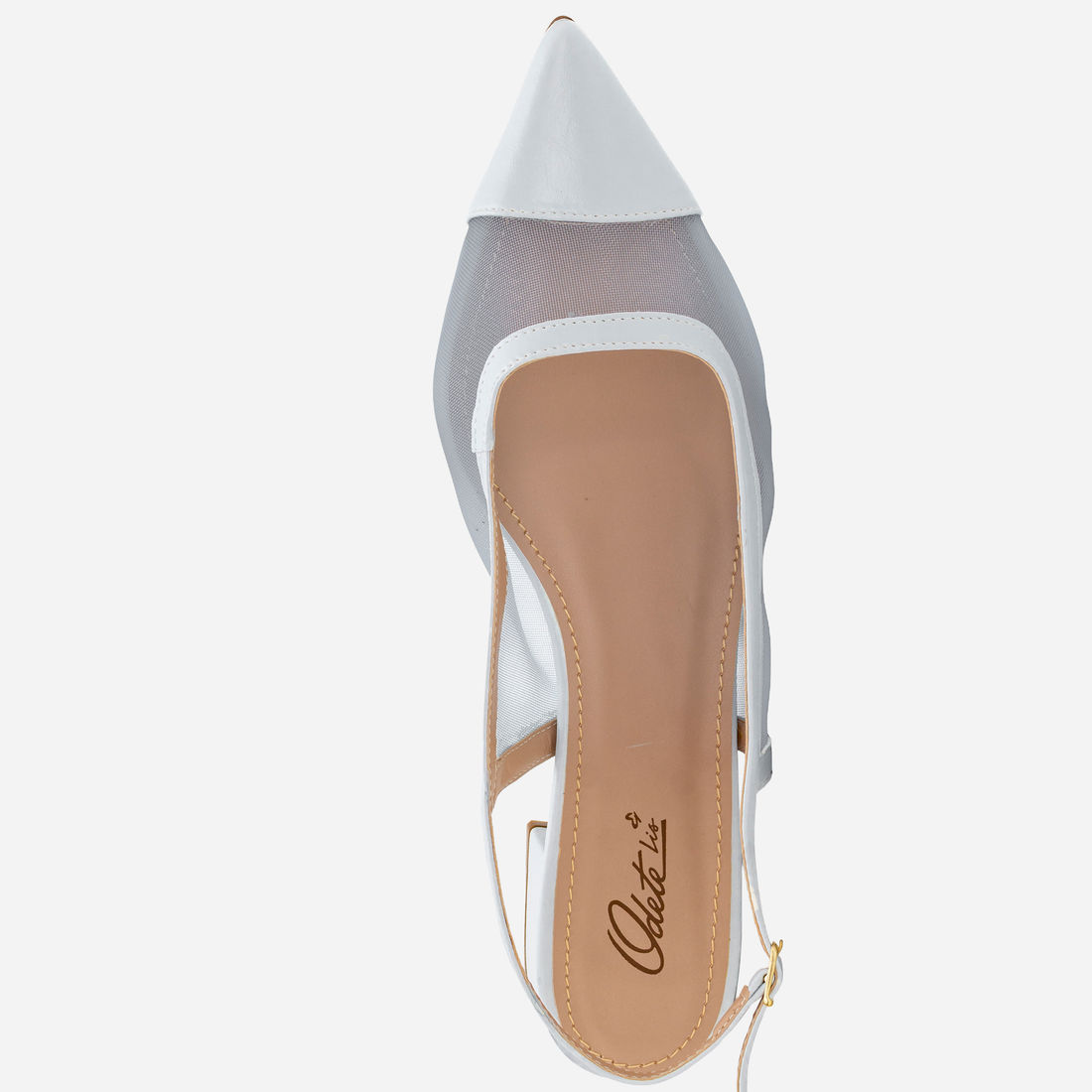 Slingback em Tela com Salto Baixo Azul Claro Slingback em Tela com Salto Baixo Azul Claro
